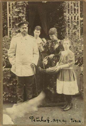 Tsar Alexander III with his family in the last year of his life in 1894.
